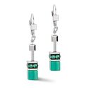 Coeur de Lion oorbellen 2838-20-0500 GeoCUBE Iconic silver-green