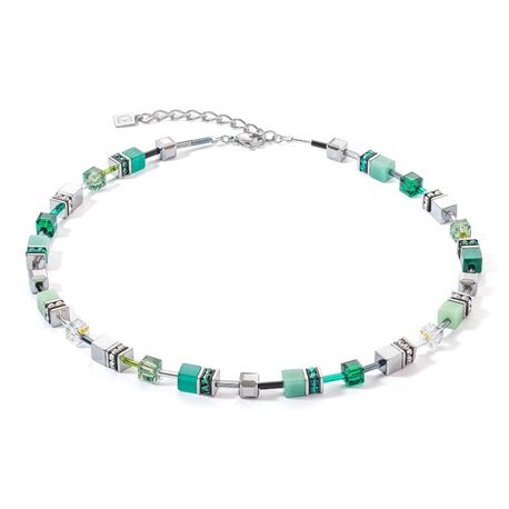 COEUR DE LION collier 2838-10-0500 GeoCUBE Iconic silver-green