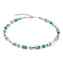 COEUR DE LION collier 2838-10-0500 GeoCUBE Iconic silver-green