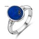 Zilveren zegelring lapis lazuli ovaal