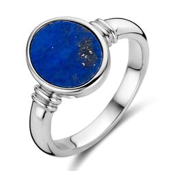 Zilveren zegelring lapis lazuli ovaal