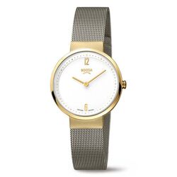 BOCCIA Titanium verguld horloge gezwarte band 3283-05