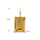Gouden hanger rechthoek citrien