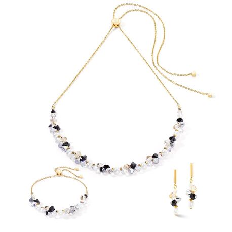 COEUR DE LION set 1124-1318 Dancing Crystals & Pearls silver-black