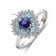 Witgouden hart ring ioliet sky blue topaas diamant