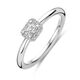 Witgouden ring diamant 0.29ct met baguette en briljant geslepen diamant