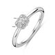 Witgouden ring diamant 0.29ct met baguette en briljant geslepen diamant