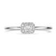 Witgouden ring diamant 0.29ct met baguette en briljant geslepen diamant