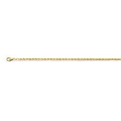 Gouden collier koord 3,3 mm massief 50-60cm voor dames en heren