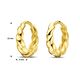 Geelgouden klapoorringen gedraaid patroon 13 mm