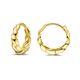 Geelgouden klapoorringen gedraaid patroon 13 mm