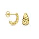 Geelgouden steekoorringen gedraaid front 13 mm