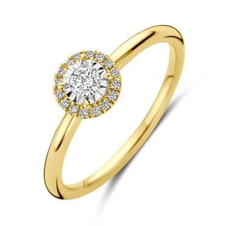 Gouden ring met diamant 0.15ct h si