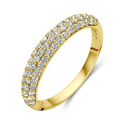 Gouden ring volop bezet met diamantjes 0.64ct halfalliance