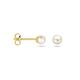 Geelgouden oorknopppen parel 4,5 mm