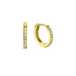 Gouden klapoorringen met zirkonia 1,5 mm