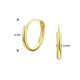 Geelgouden oorringen 1,3 mm ronde buis 11 mm