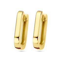 Gouden klapoorringen paperclip 12x2mm