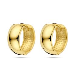 Geelgouden klapoorringen 5,5 mm breed