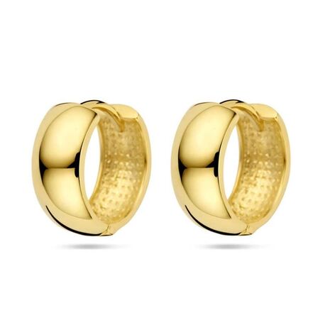Geelgouden klapoorringen 5,5 mm breed