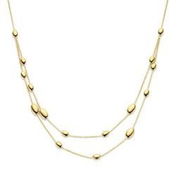 Geelgouden collier ovaal 45 cm met ovale elementen