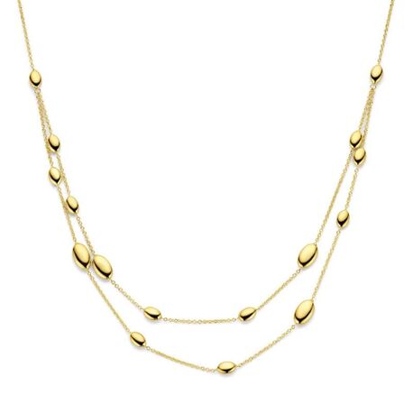 Geelgouden collier ovaal 45 cm met ovale elementen