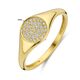 Geelgouden ring zirkonia 8 mm breed