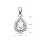 Zilveren hangertje druppel zirkonia halo 19 mm