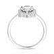 Zilveren ring druppel zirkonia halo