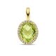 Geelgouden hanger peridot en diamant 0.09ct