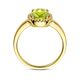 Geelgouden ring peridot en diamant 0.10ct
