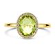 Geelgouden ring peridot en diamant 0.10ct