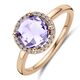 Geelgouden ring amethist en diamant 0.09ct