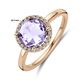 Geelgouden ring amethist en diamant 0.09ct