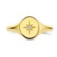 Gouden ring rond met zirkonia