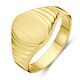 Geelgouden graveerring gematteerd met ribbels