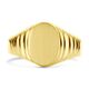 Geelgouden graveerring gematteerd met ribbels