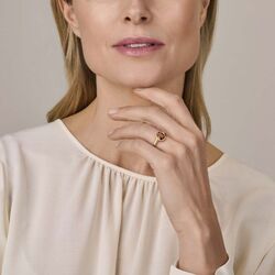 Gouden ring met granaat 12mm