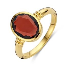 Gouden ring met granaat 12mm