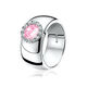 Brede zilveren ring met roze zirconia Zinzi ZIR665r