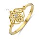 Gouden ring opengewerkt patroon met zirkonia