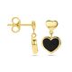 Gouden oorhangers onyx hart