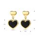 Gouden oorhangers onyx hart