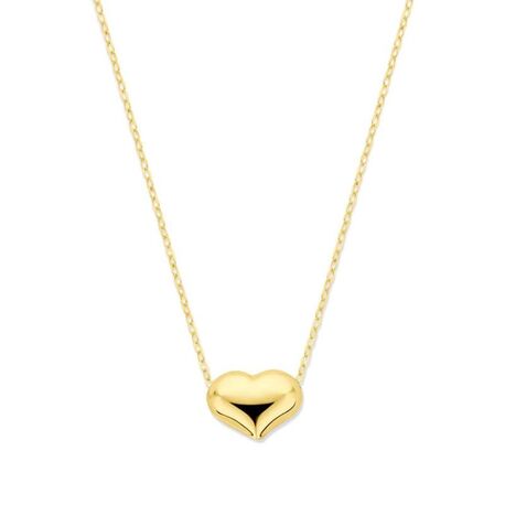 Geelgouden collier met hartje
