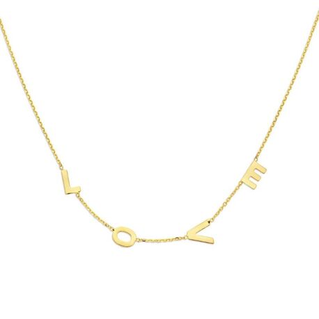 Geelgouden collier love 42-45 cm