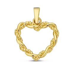 Gouden hanger met gevlochten hart