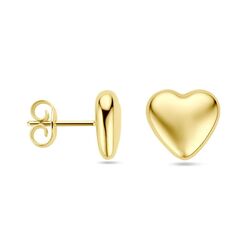 Gouden oorknoppen hart 10 mm