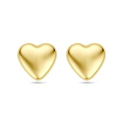 Gouden oorknoppen hart 10 mm