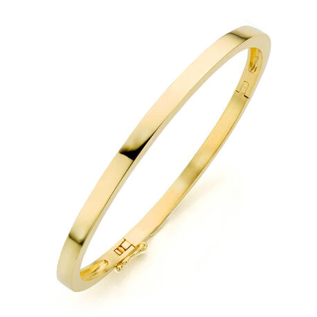 Verguld zilveren vierkante buis slavenarmband 4 mm