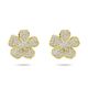 Gouden oorstekers bloem diamant 0.70ct